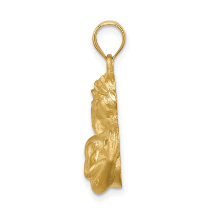 14K Gelbgold Anhänger „Mama/Baby" gebürstet, diamantgeschliffen