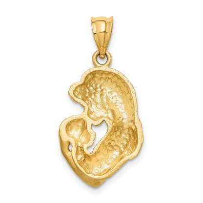 14K Gelbgold Anhänger „Mama/Baby" gebürstet, diamantgeschliffen