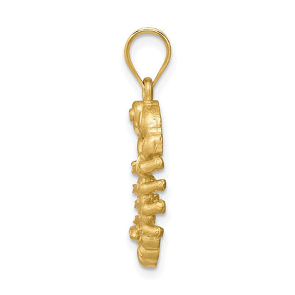 14 Karat Gelbgold Skorpion-Anhänger, gebürstet und diamantgeschliffen
