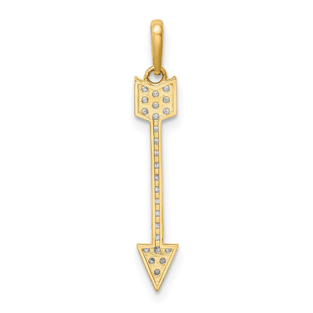 14K Gelbgold Pfeil Zirkonia Anhänger