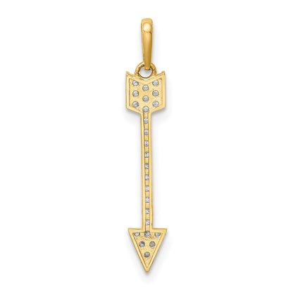 14K Gelbgold Pfeil Zirkonia Anhänger
