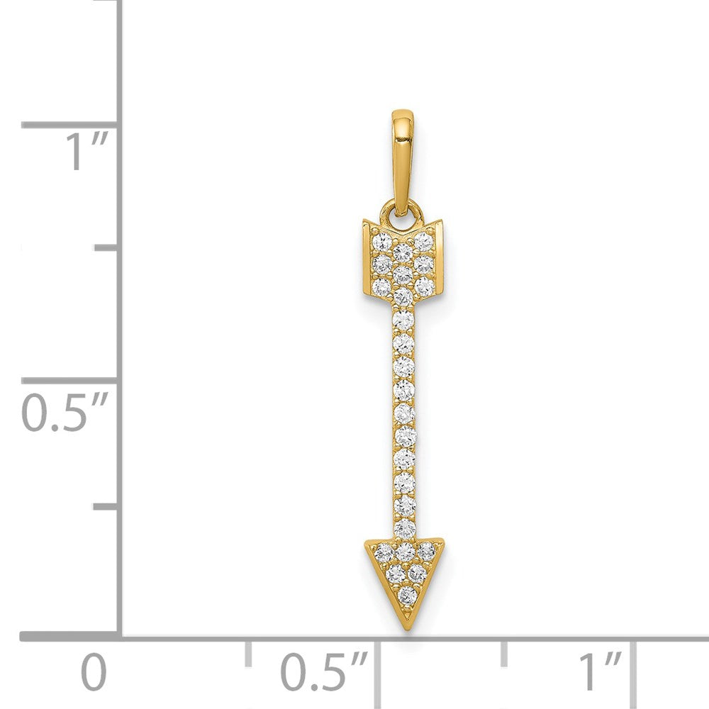 14K Gelbgold Pfeil Zirkonia Anhänger