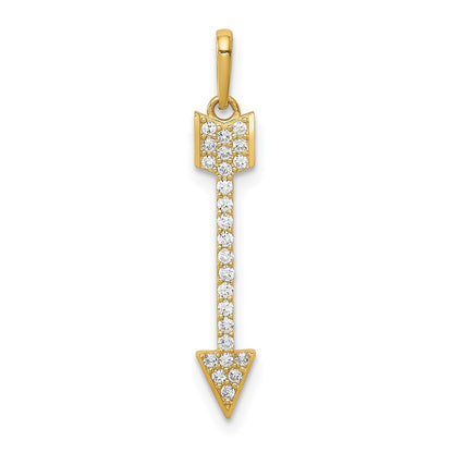 14K Gelbgold Pfeil Zirkonia Anhänger