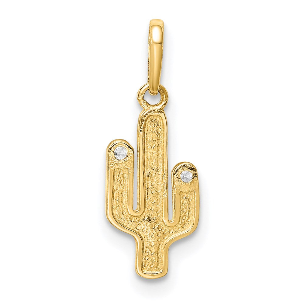 14K Gelbgold Cactus Zirkonia Anhänger