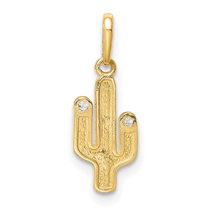 14K Gelbgold Cactus Zirkonia Anhänger