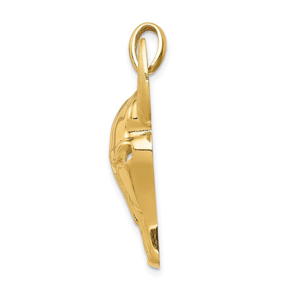 14 Karat Gelbgold Steer-Schädel-Anhänger