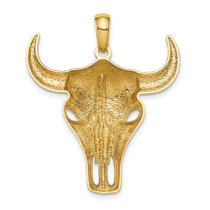 14 Karat Gelbgold Steer-Schädel-Anhänger