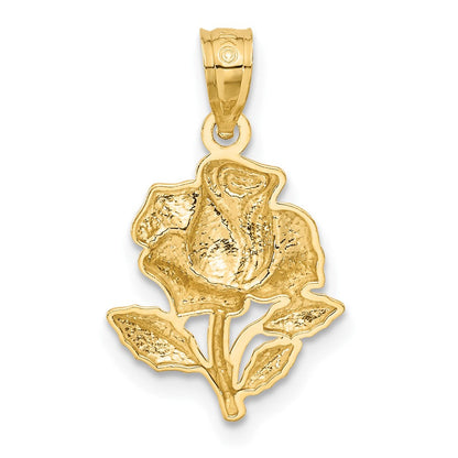 14K Gelb & Rhodium Weiß Rose Anhänger