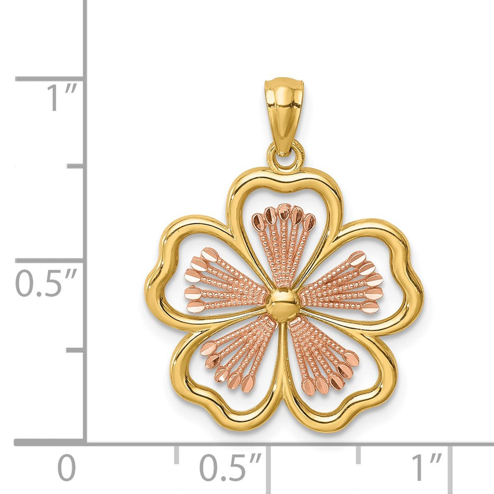 14K Bicolor Gold Plumeria-Anhänger