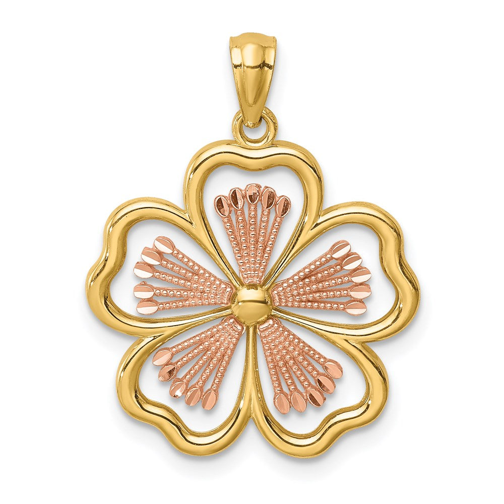 14K Bicolor Gold Plumeria-Anhänger