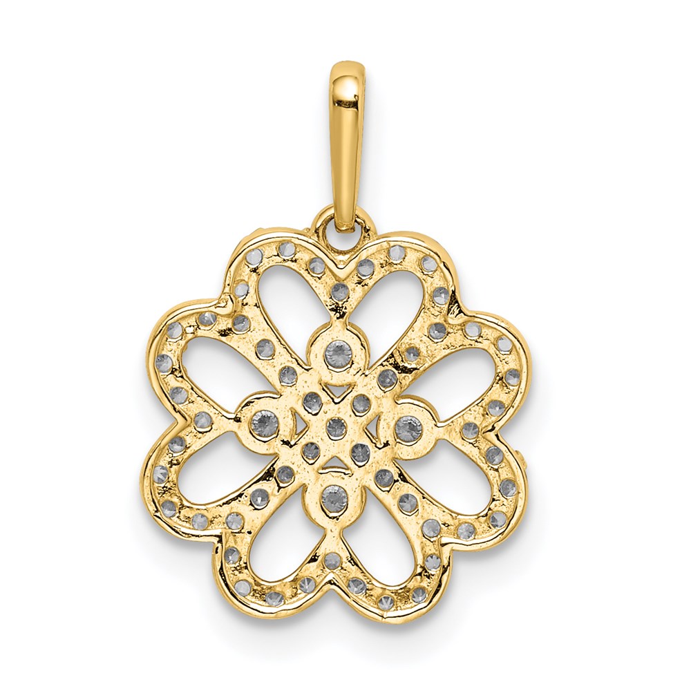 14K Gelbgold Zirkonia Klee Anhänger