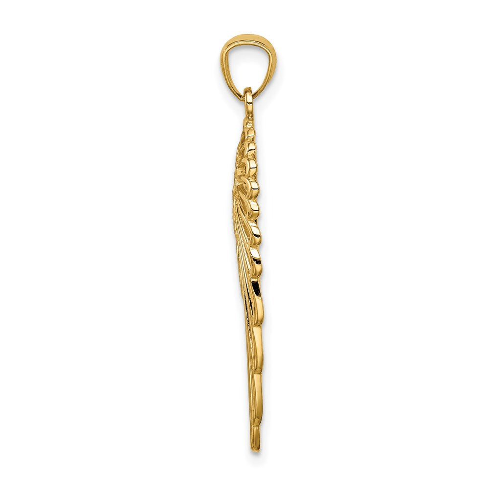 14K Gelbgold Engel Flügel Anhänger