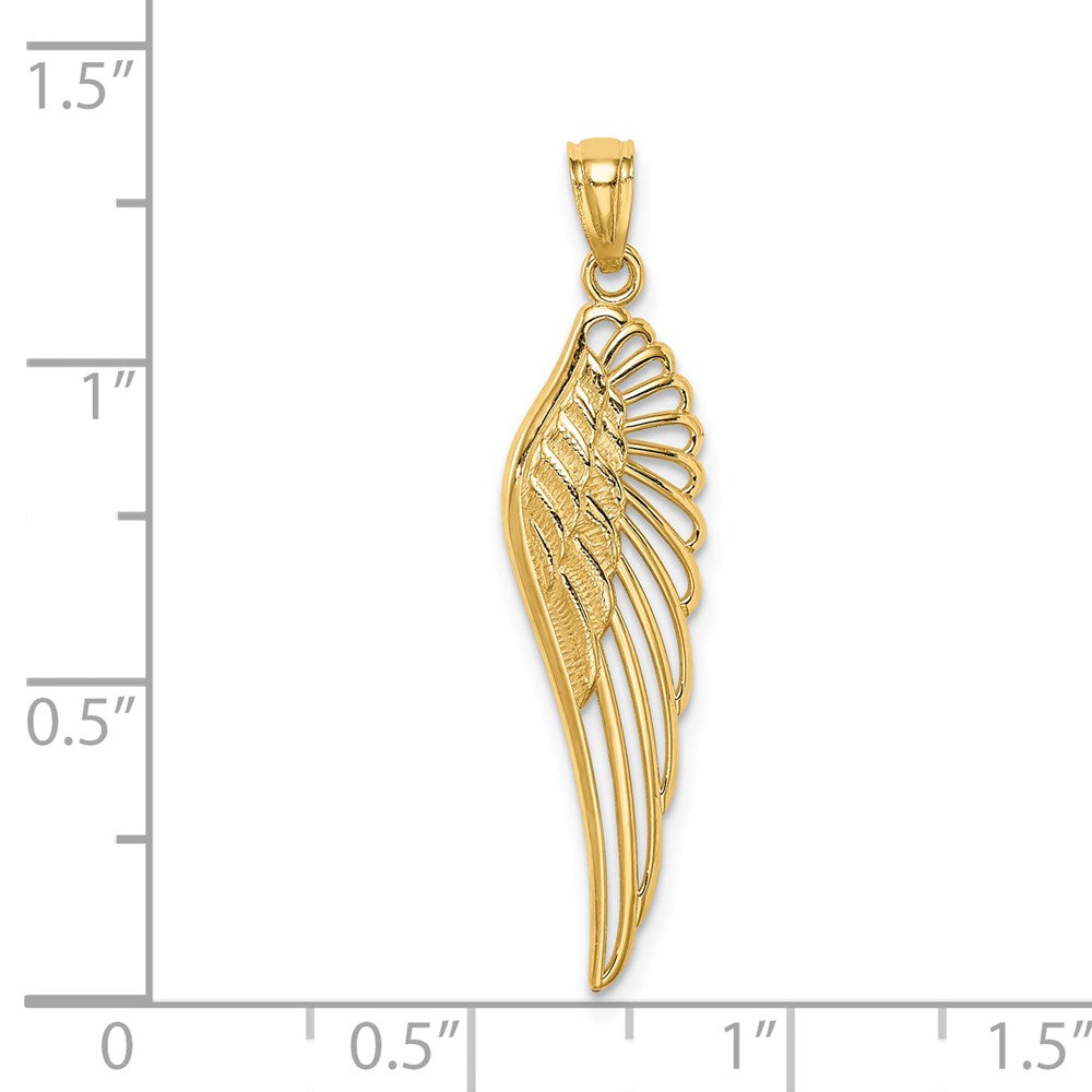 14K Gelbgold Engel Flügel Anhänger