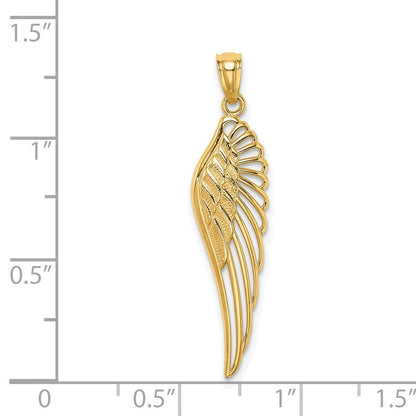 14K Gelbgold Engel Flügel Anhänger