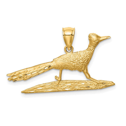14K Gelbgold Diamantgeschliffener Wegekuckuck-Anhänger
