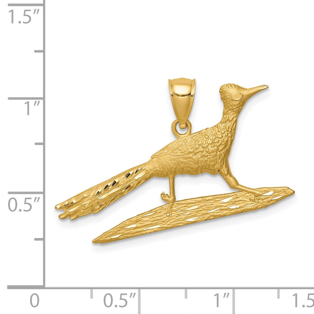 14K Gelbgold Diamantgeschliffener Wegekuckuck-Anhänger