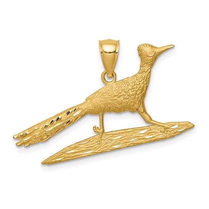 14K Gelbgold Diamantgeschliffener Wegekuckuck-Anhänger