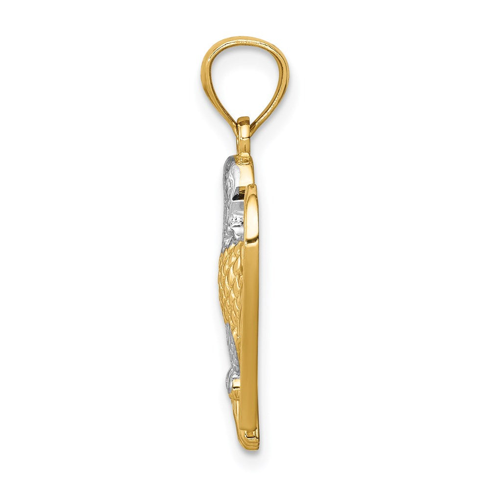 14K Gelb- und Rhodiumgold mit Weißrhodium-Adler-Anhänger