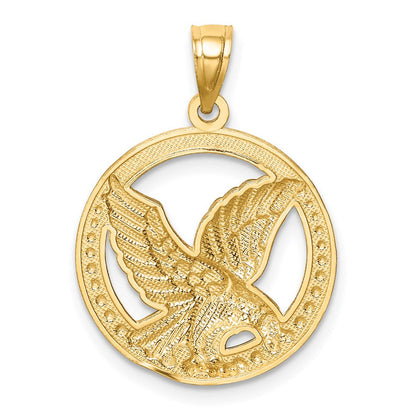 14K Adler-Anhänger aus Gelb- und Rhodium-Gold