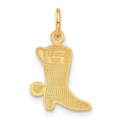 14K Gelbgold Cowboy Boot Charm
