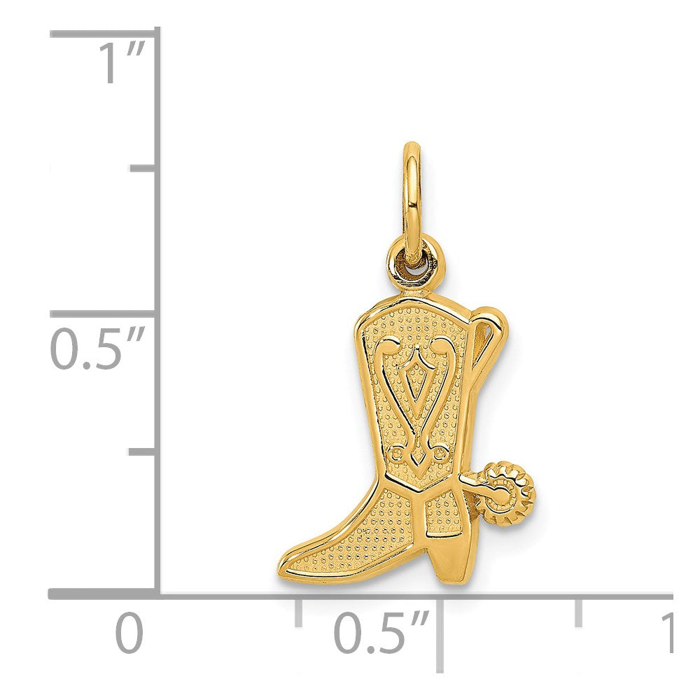 14K Gelbgold Cowboy Boot Charm