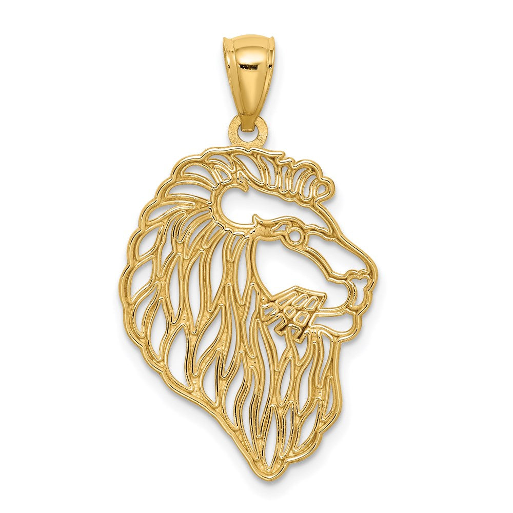 14K Gelbgold Anhänger mit diamantgeschliffenem Löwenprofil
