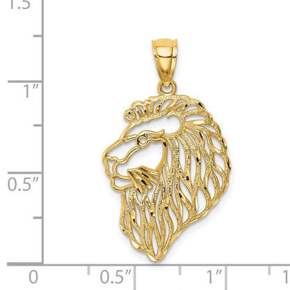 14K Gelbgold Anhänger mit diamantgeschliffenem Löwenprofil
