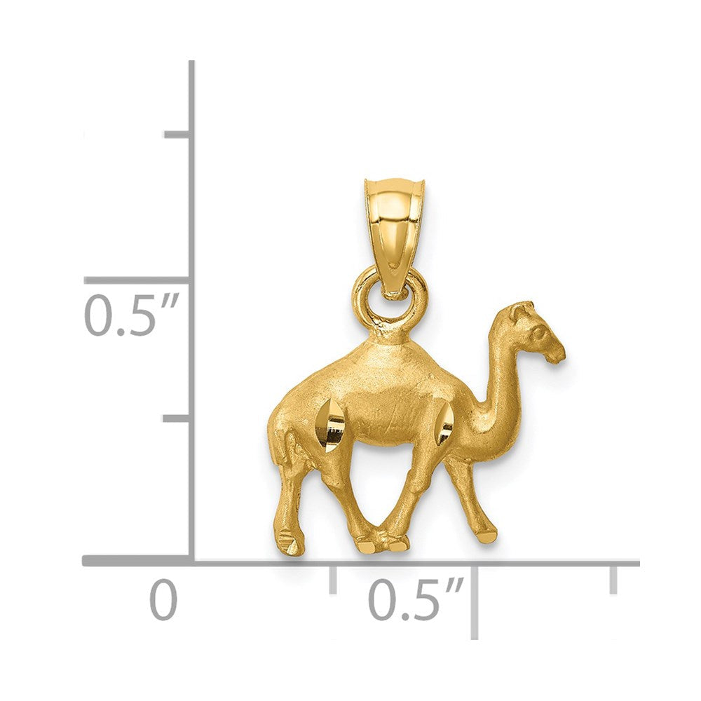 14K Gelbgold Diamantiert Camel Anhänger