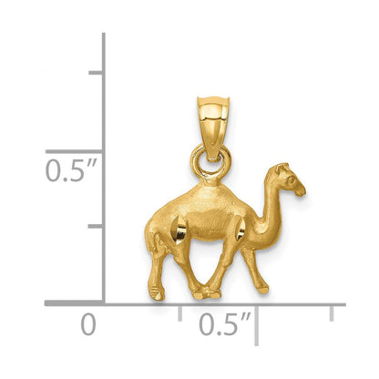 14K Gelbgold Diamantiert Camel Anhänger