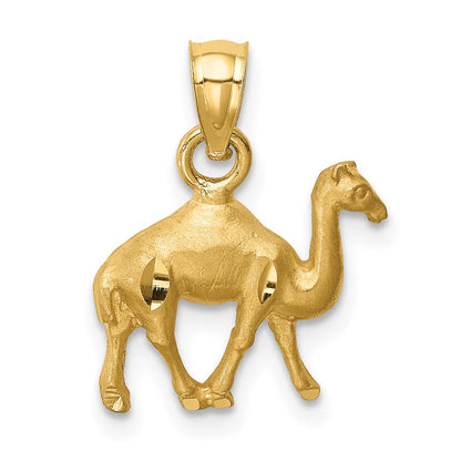 14K Gelbgold Diamantiert Camel Anhänger