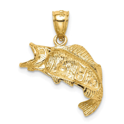 14K Gelbgold Fisch-Anhänger