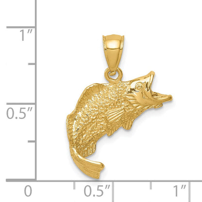 14K Gelbgold Fisch-Anhänger