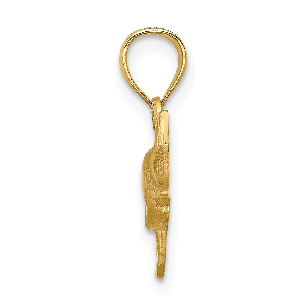 14K Gelbgold Diamantiert Marlin Anhänger