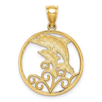 14K Gelbgold Delfin-Anhänger