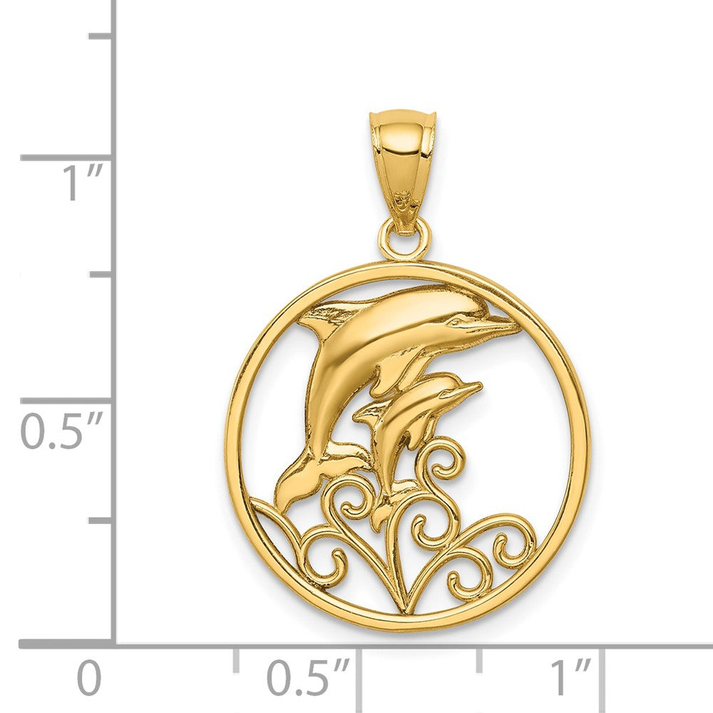 14K Gelbgold Delfin-Anhänger