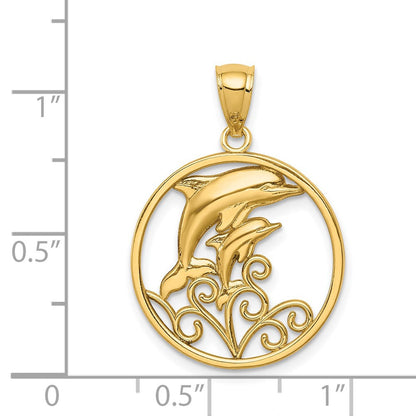 14K Gelbgold Delfin-Anhänger