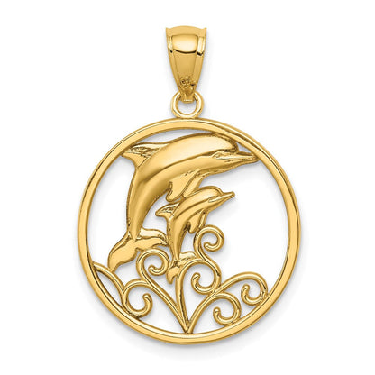 14K Gelbgold Delfin-Anhänger