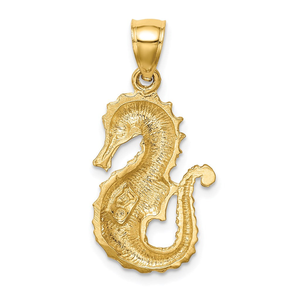 14K Gelbgold Anhänger Seepferdchen, diamantgeschliffen