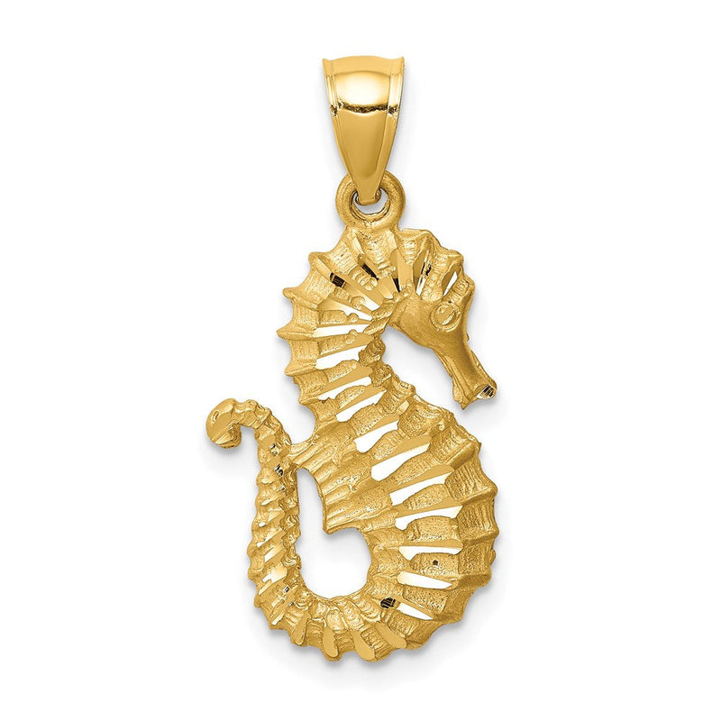 14K Gelbgold Anhänger Seepferdchen, diamantgeschliffen
