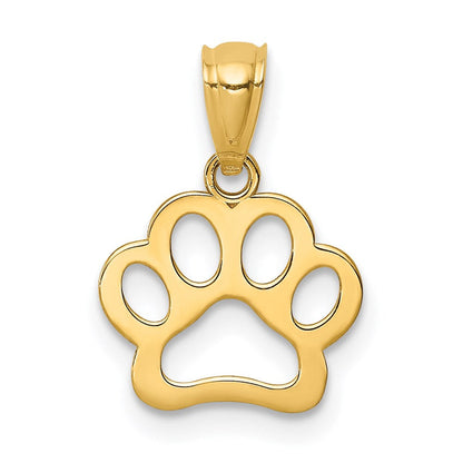 14K Gelbgold Hund Paw Anhänger