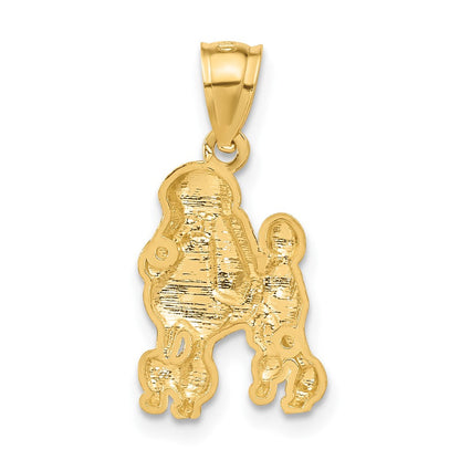 14K Gelbgold Diamantiert Poodle Anhänger