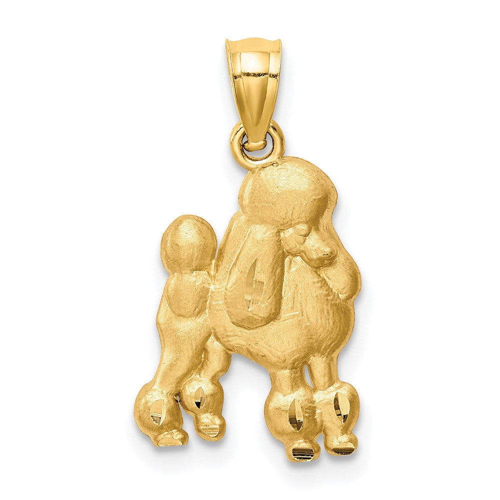 14K Gelbgold Diamantiert Poodle Anhänger