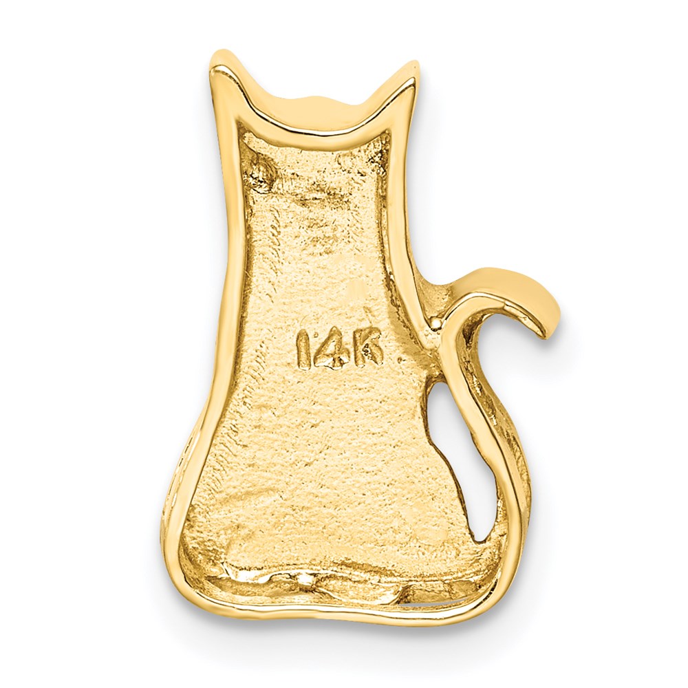 14K Gelbgold Katze Kette Anhänger