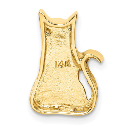 14K Gelbgold Katze Kette Anhänger