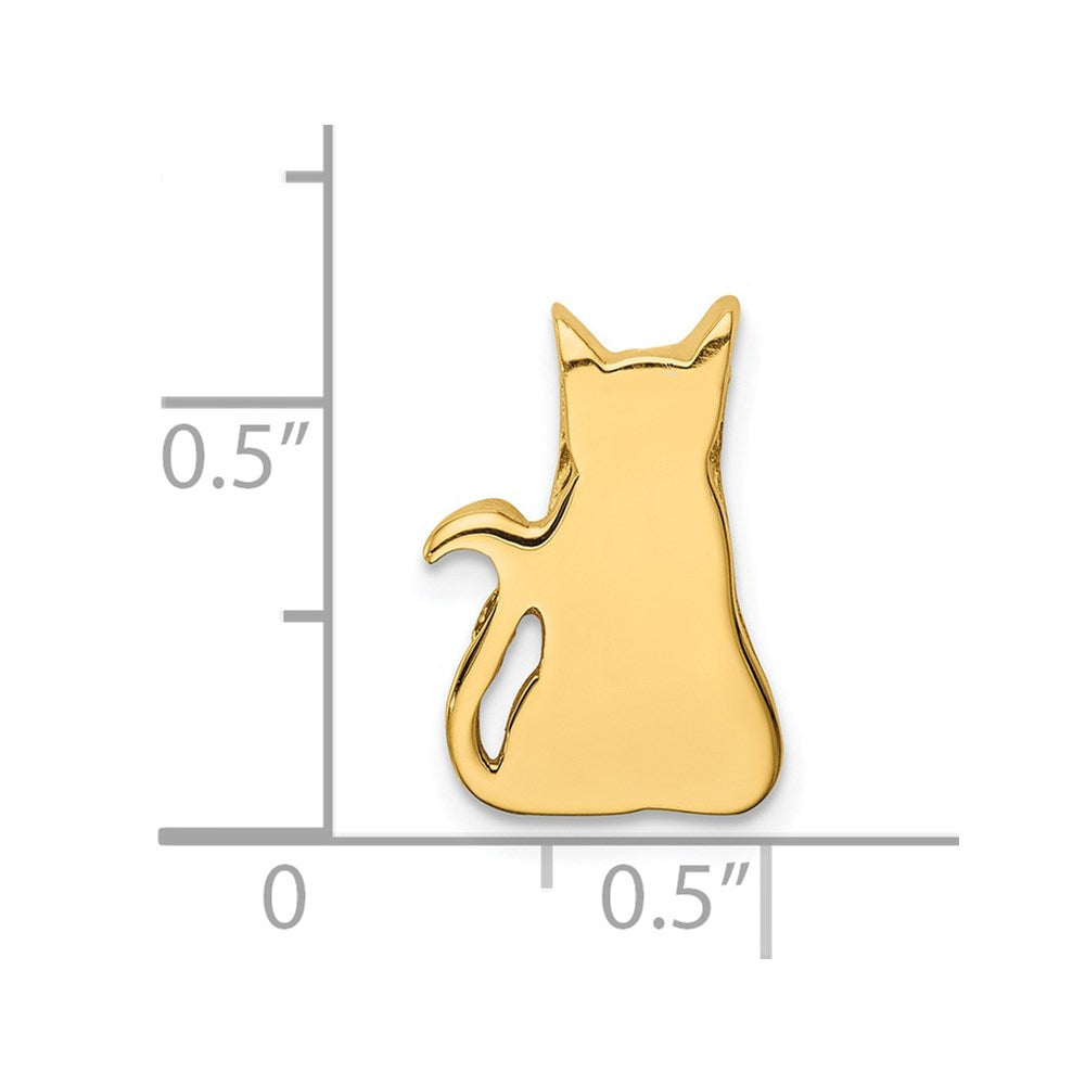 14K Gelbgold Katze Kette Anhänger