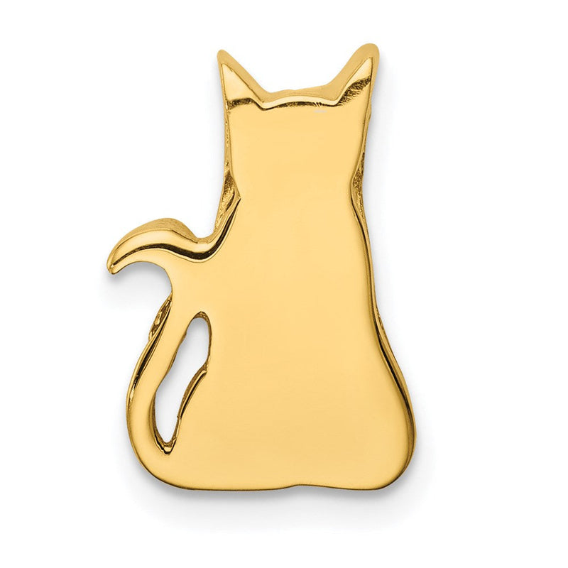14K Gelbgold Katze Kette Anhänger