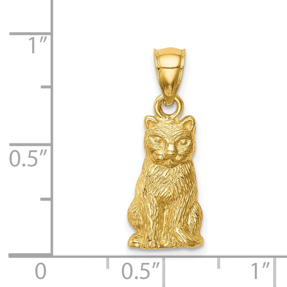 14K Gelbgold Katzen-Anhänger