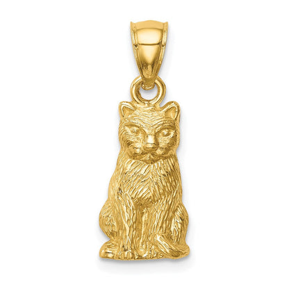 14K Gelbgold Katzen-Anhänger