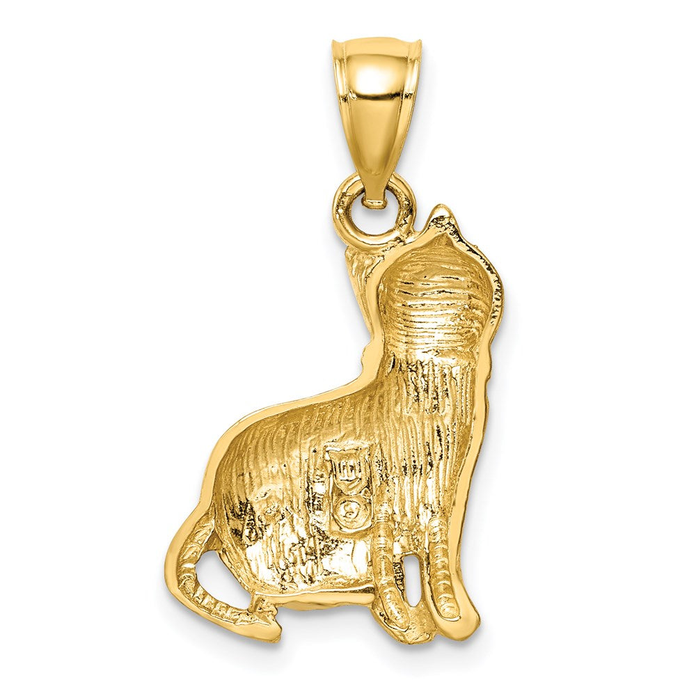 14K Gelbgold Anhänger Katze diamantiert