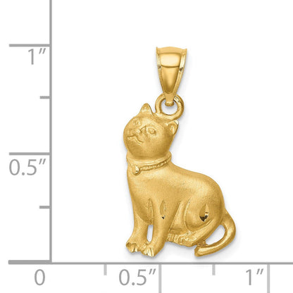 14K Gelbgold Anhänger Katze diamantiert